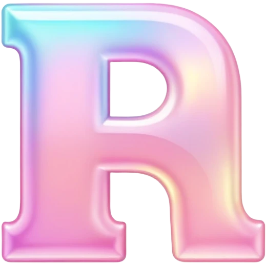 Iridescent pastel pink Font setting icon with letter  emoji