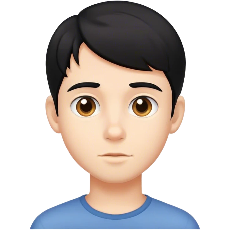 black haired boy portrait emoji