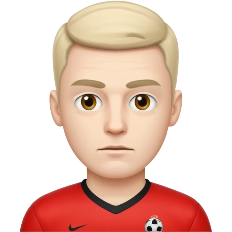 an evil man with an unibrow with a football shirt  emoji