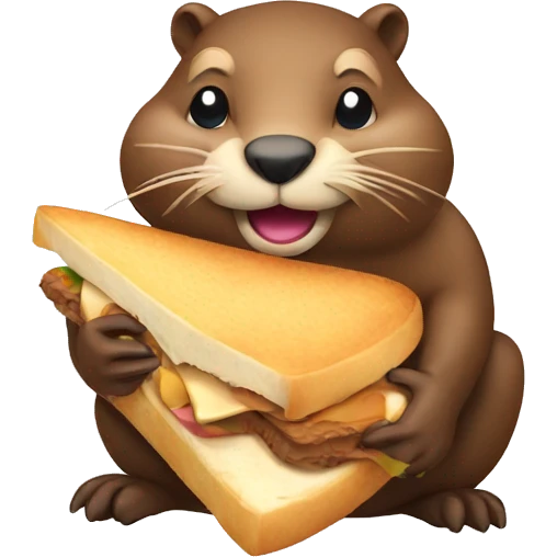 Beaver eating sandwich  emoji