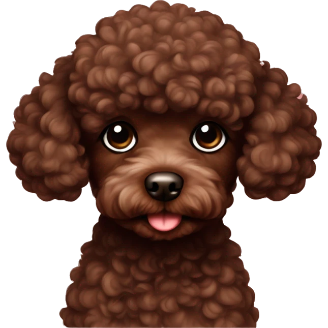 Chocolate brown toy poodle  emoji