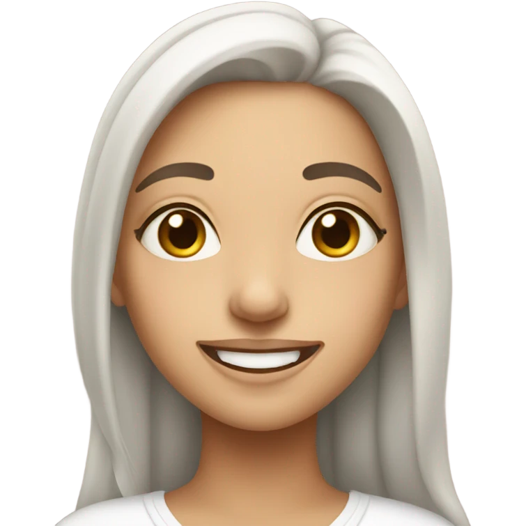 Cute clean girl with slippers smiling  emoji