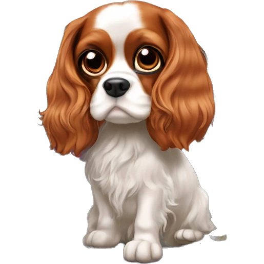 Cavalier king charles Spaniel watching TV ￼ emoji