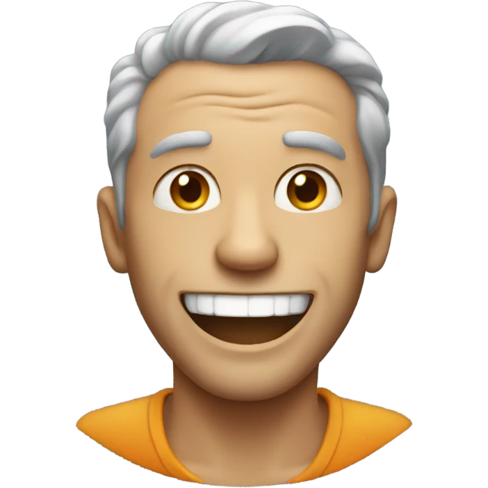 Man with manic grin emoji