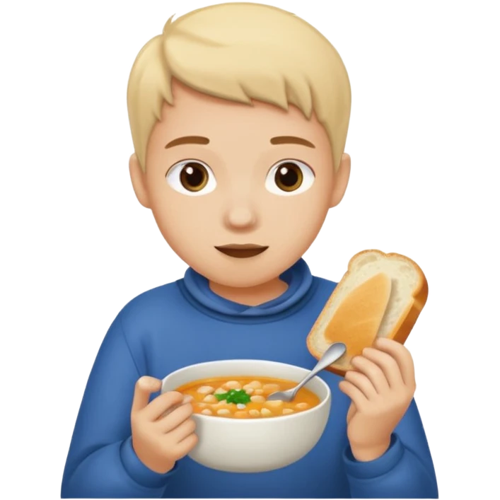 Loaf of bread eating soup  emoji