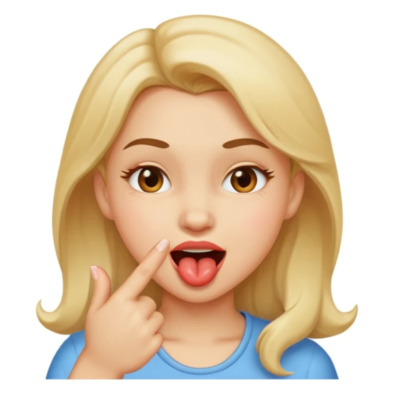 Chica mordiendose el dedo y guiña un ojo emoji