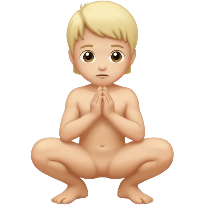 naked kid squatting emoji