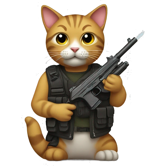 Cat with gun emoji