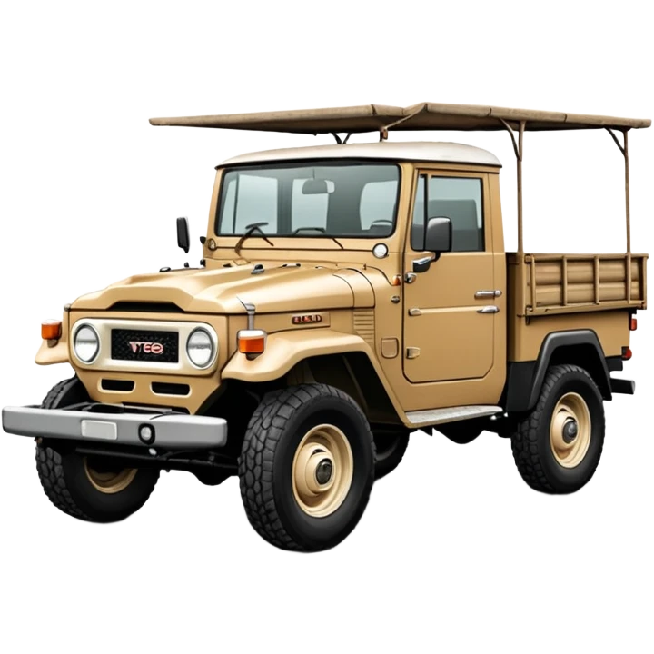 Tan FJ45 Land Cruiser Ute With A flatbed tray emoji
