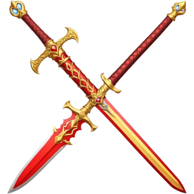 fiery royal golden sword with red blade emoji