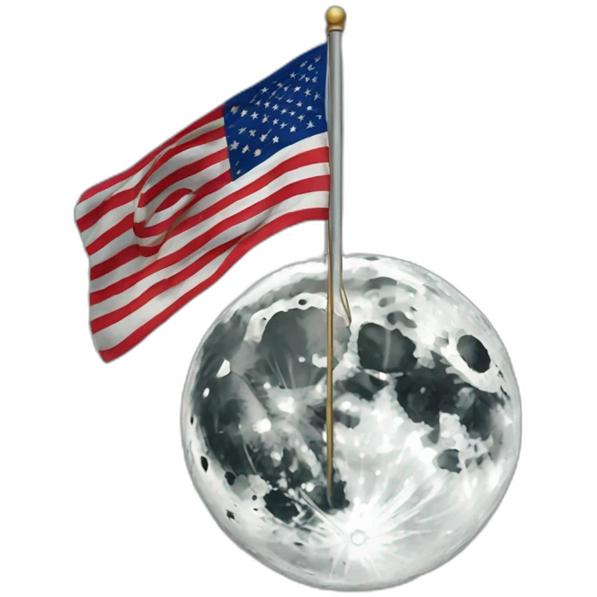 Flag on moon emoji