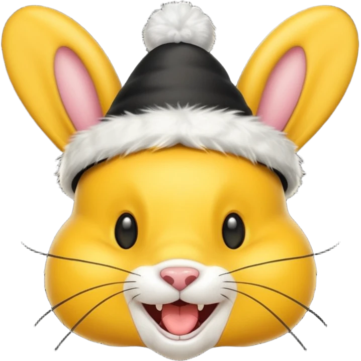 bee bunny teeth  with party cap emoji