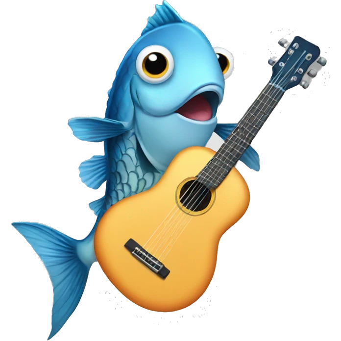 Fish playing guitar 2d emoji