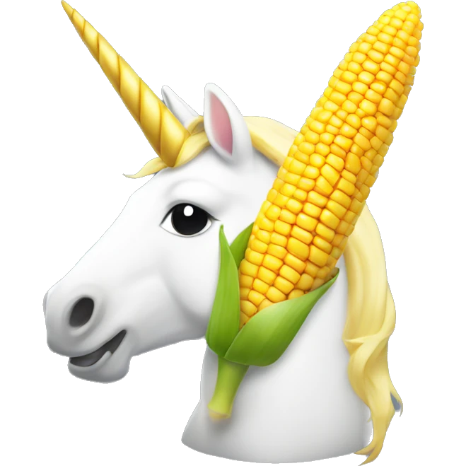 Unicorn with corn for a horn emoji