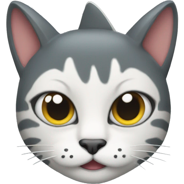 cat with shark hat emoji