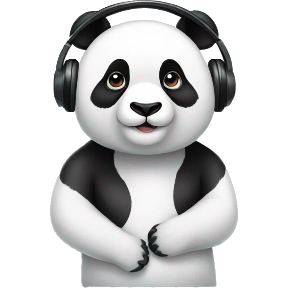 Panda with headphone emoji