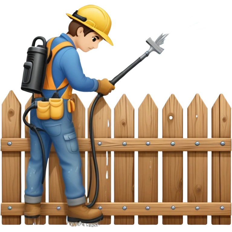 Power washing a fence emoji