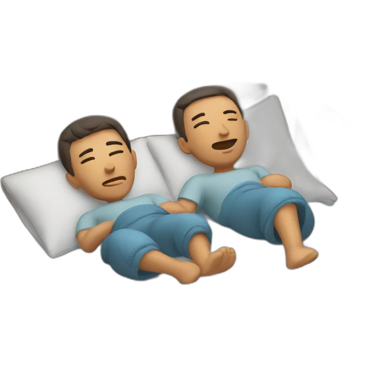2 men sleeping in a bed emoji