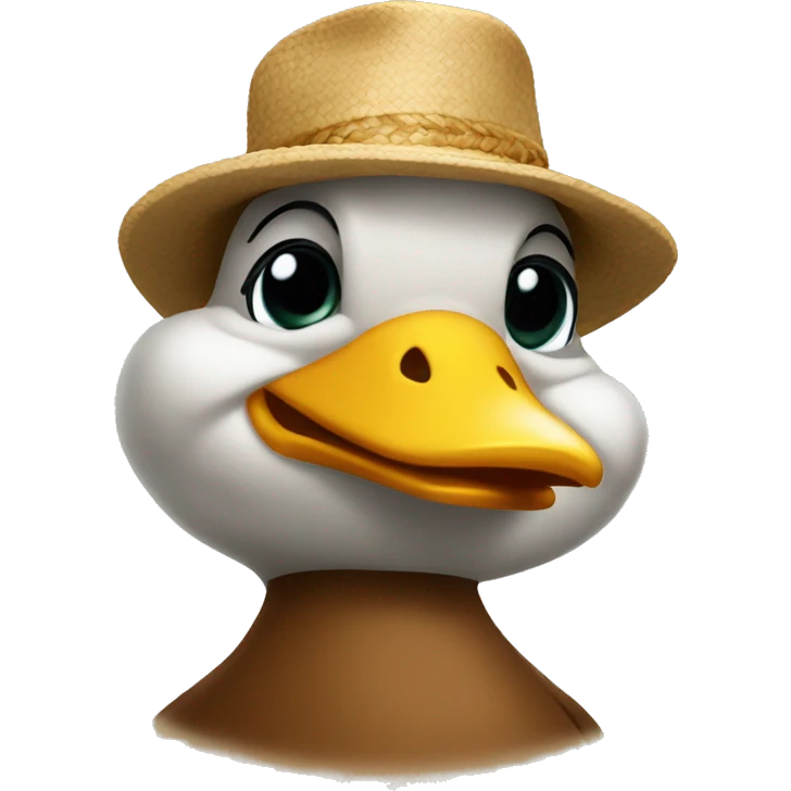 Pato com um chapéu emoji