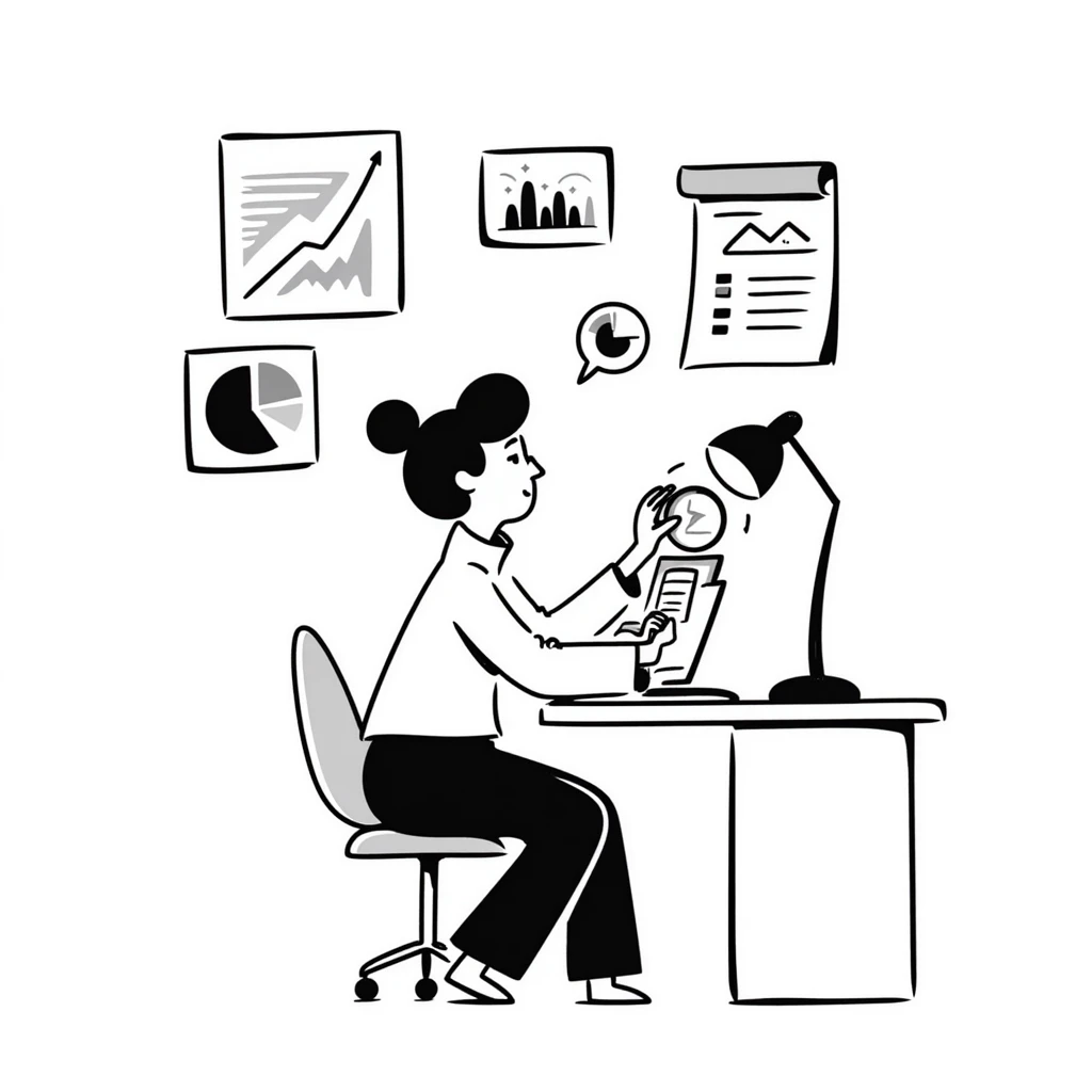 researcher analyzing data with charts and graphs emoji