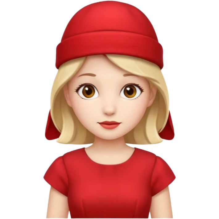 red hat and red dress girl emoji