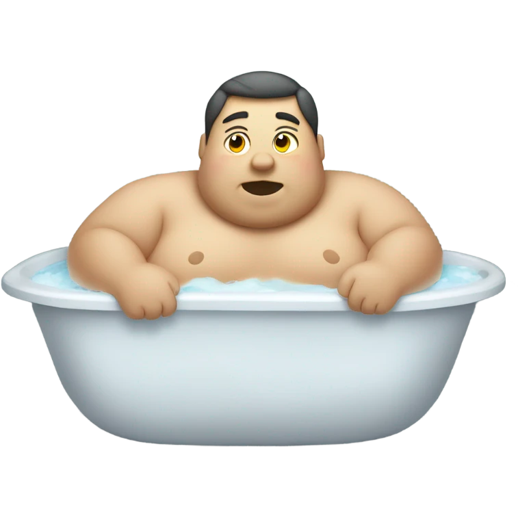 Chubby male in bathtub emoji