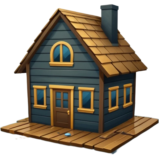 Flooded house emoji