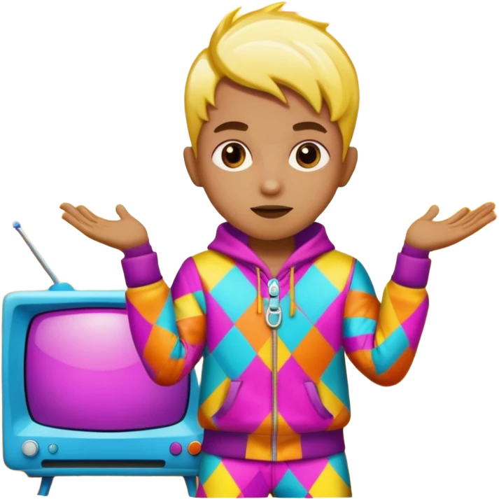 🩵A kid wear crazy on tv. emoji