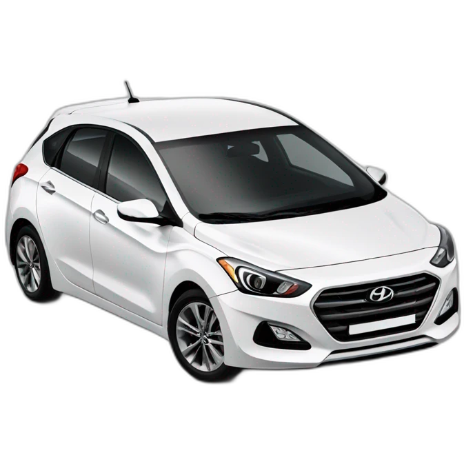 Hyundai i30 hatchback white emoji