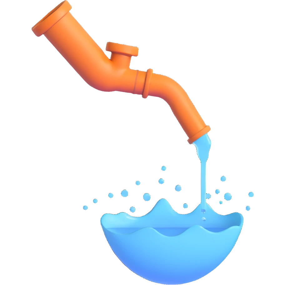 
3D render of a cracked pipe with water dripping from it, Pixar-style, clean and realistic, soft reflections, isolated on white background, professional and colorful

 emoji