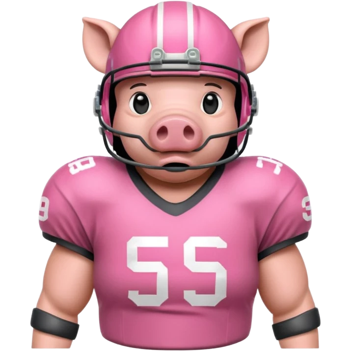 american football player pig emoji