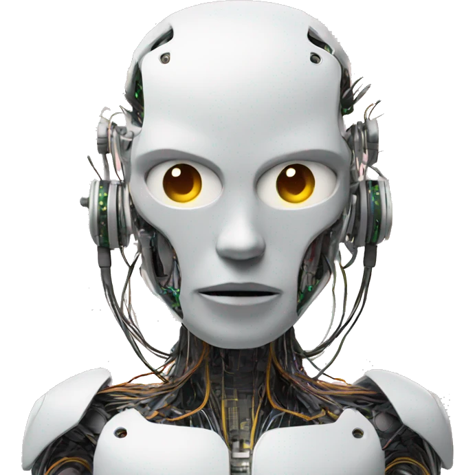 errored cyborg with wires and circuits  emoji