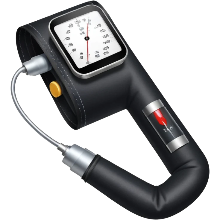 blood pressure cuff dial wrapped around upper arm emoji