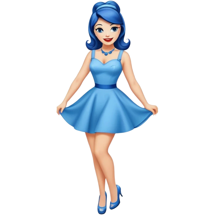 Une pin-up bleue emoji