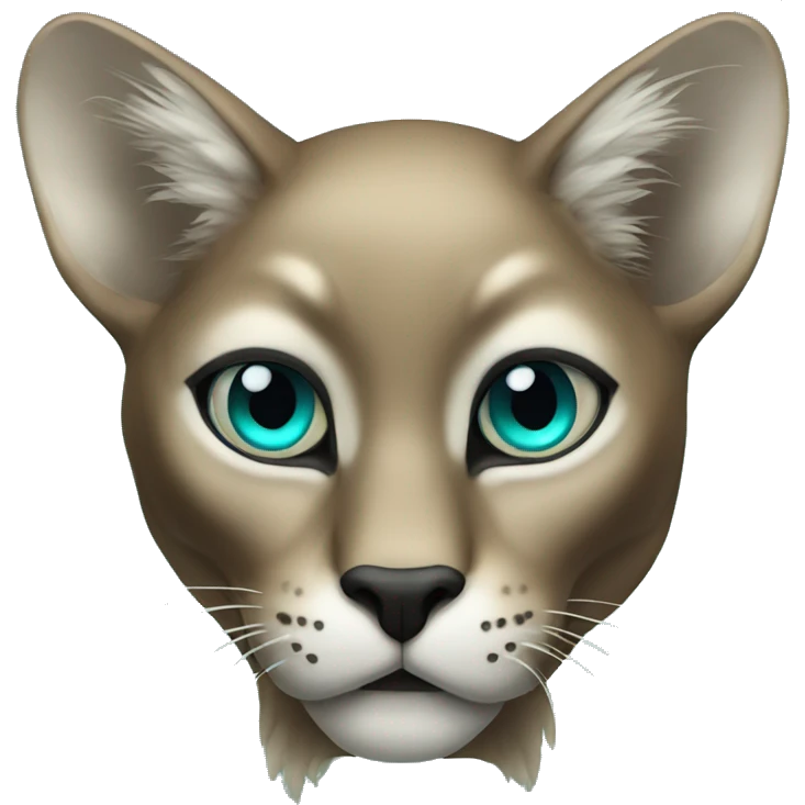 winged black puma with turquoise eyes flying emoji