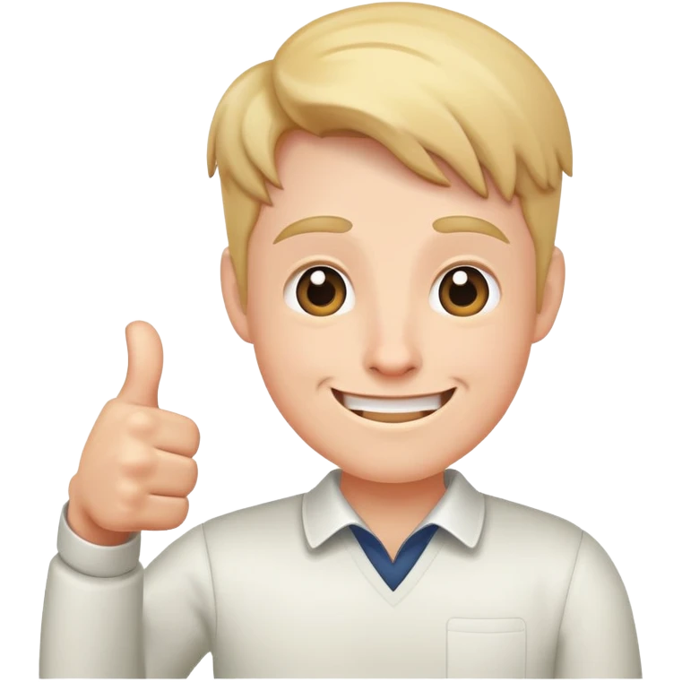 Nervous smile thumbs up emoji