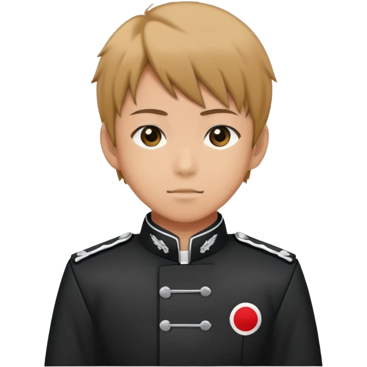 Japanese high school boy in gakuran uniform with black standing collar emoji