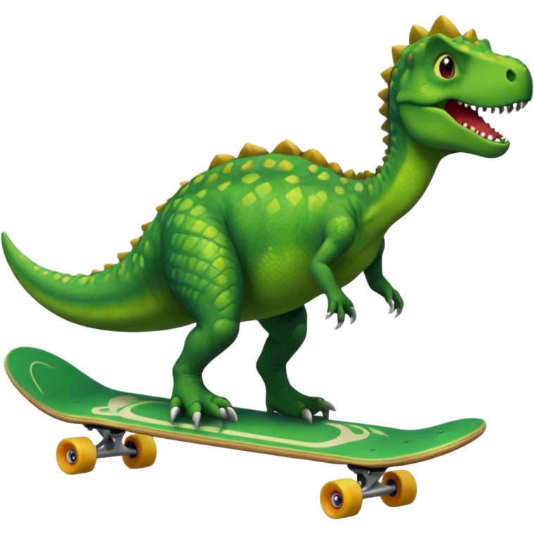 Dinosaur on a skateboard emoji