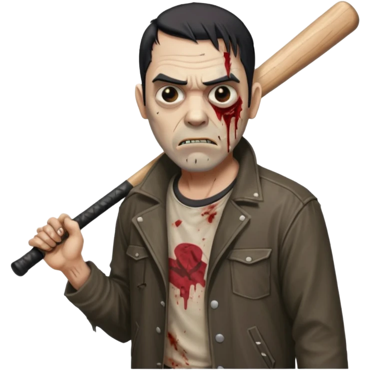 Make me a walking dead emoji with negan emoji