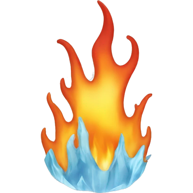 ice emoji with fire colors emoji