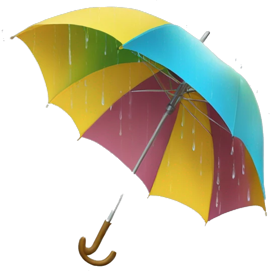rain, happy face under umbrella emoji