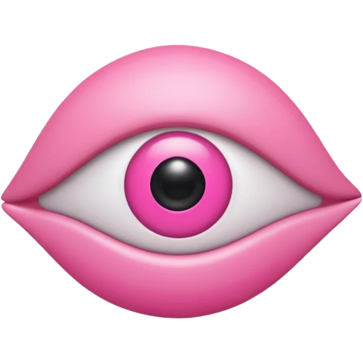 genera un emoji 3d en formato ios de un ojo con eyeliner rosa emoji