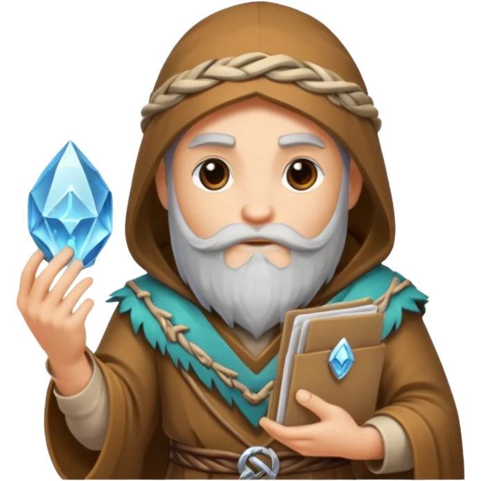 crystal druid character holding rune envelope emoji