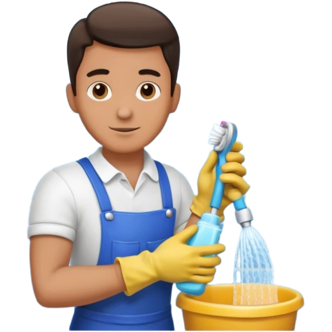 man Cleaning the bathroom emoji