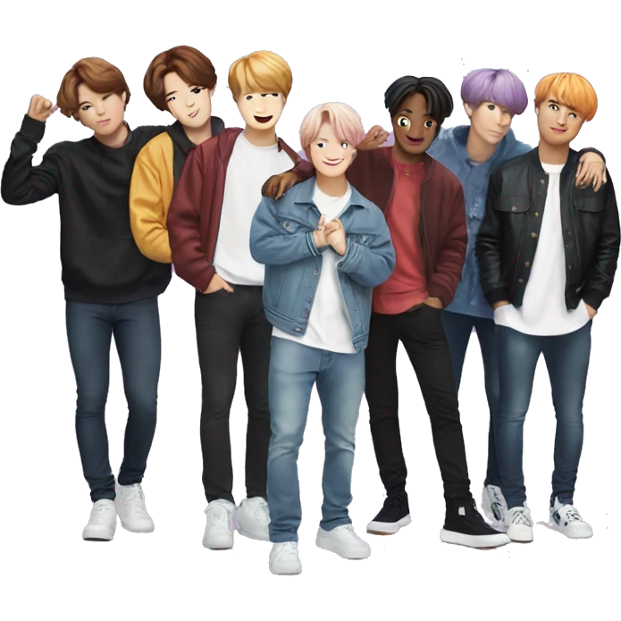 BTS doing cute pose emoji