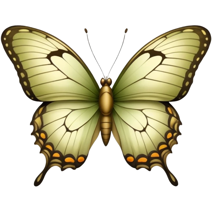 Cinematic realistic khaki butterfly emoji