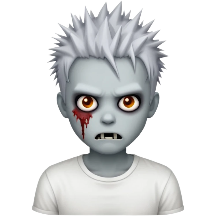 zombie with spiky emo hair and white shirt emoji emoji