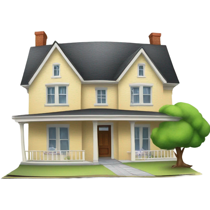 a folder of documents with a picture of a house on it emoji