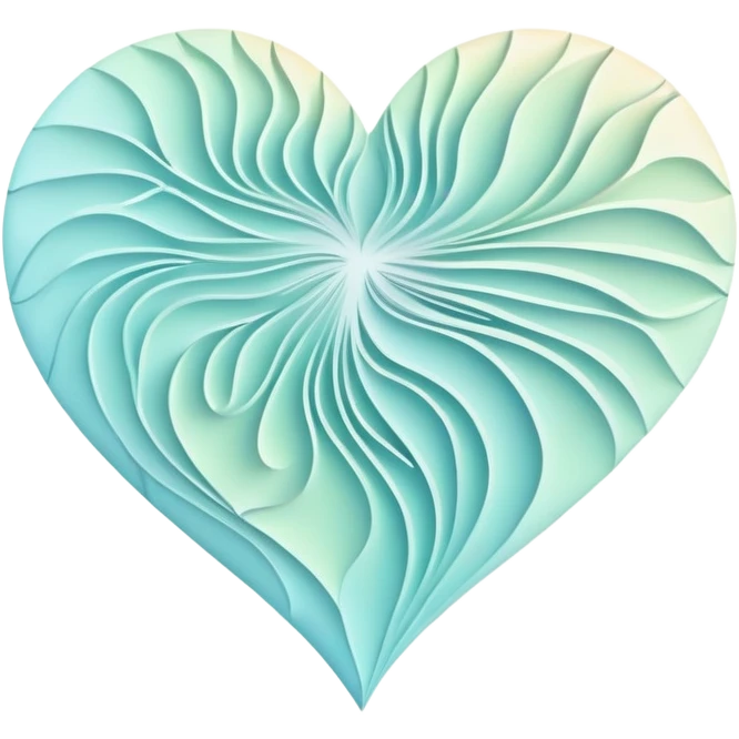 Abstract folded map with topographic line patterns forming subtle heart shapes, ethereal glowing map with magical abstract heart contours emoji