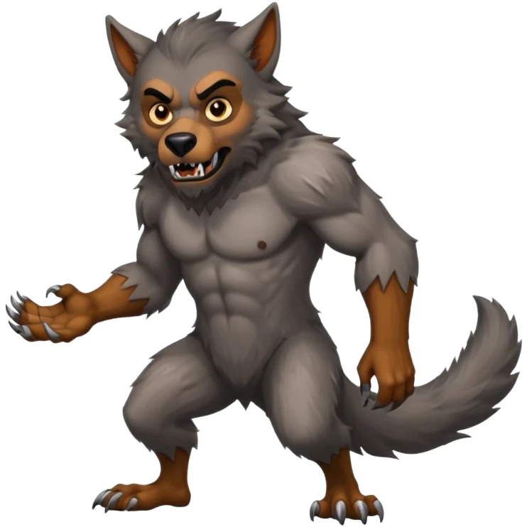 Make a werewolf looking for food emoji